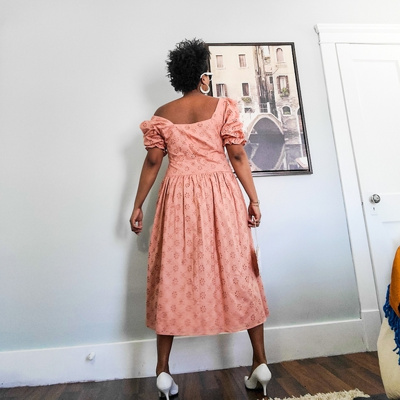 Embroidery Cotton Midi Dress, 12 - Picture 8 of 15